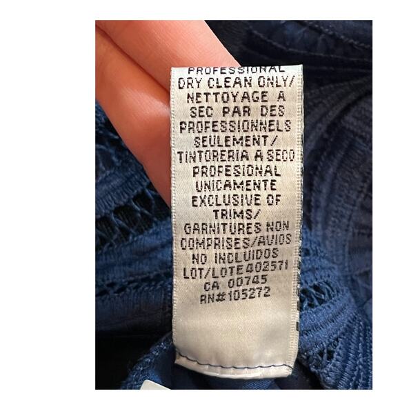 Kay Unger Dress  Zelda Lace mini blue size 2 - Picture 9 of 9